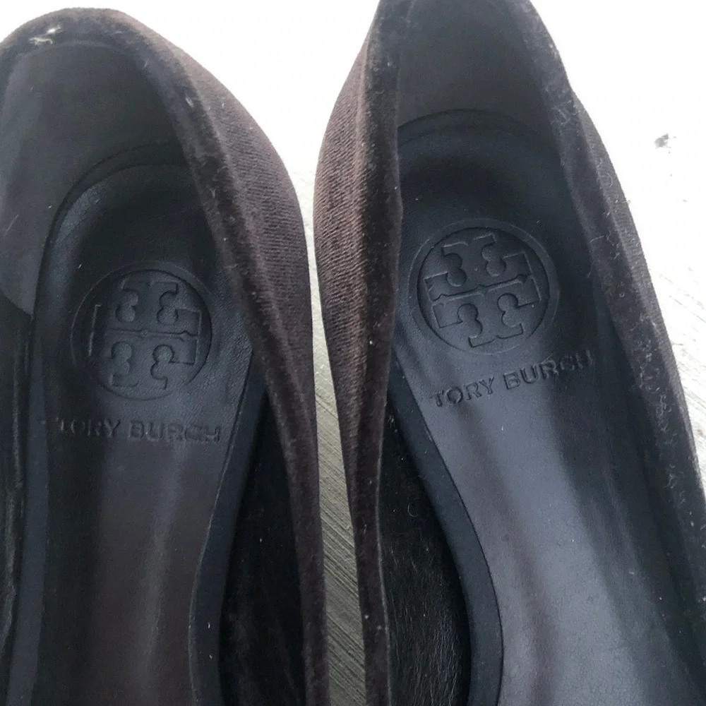 Tory Burch Black Velvet Bow Flats with Jeweled Buckles